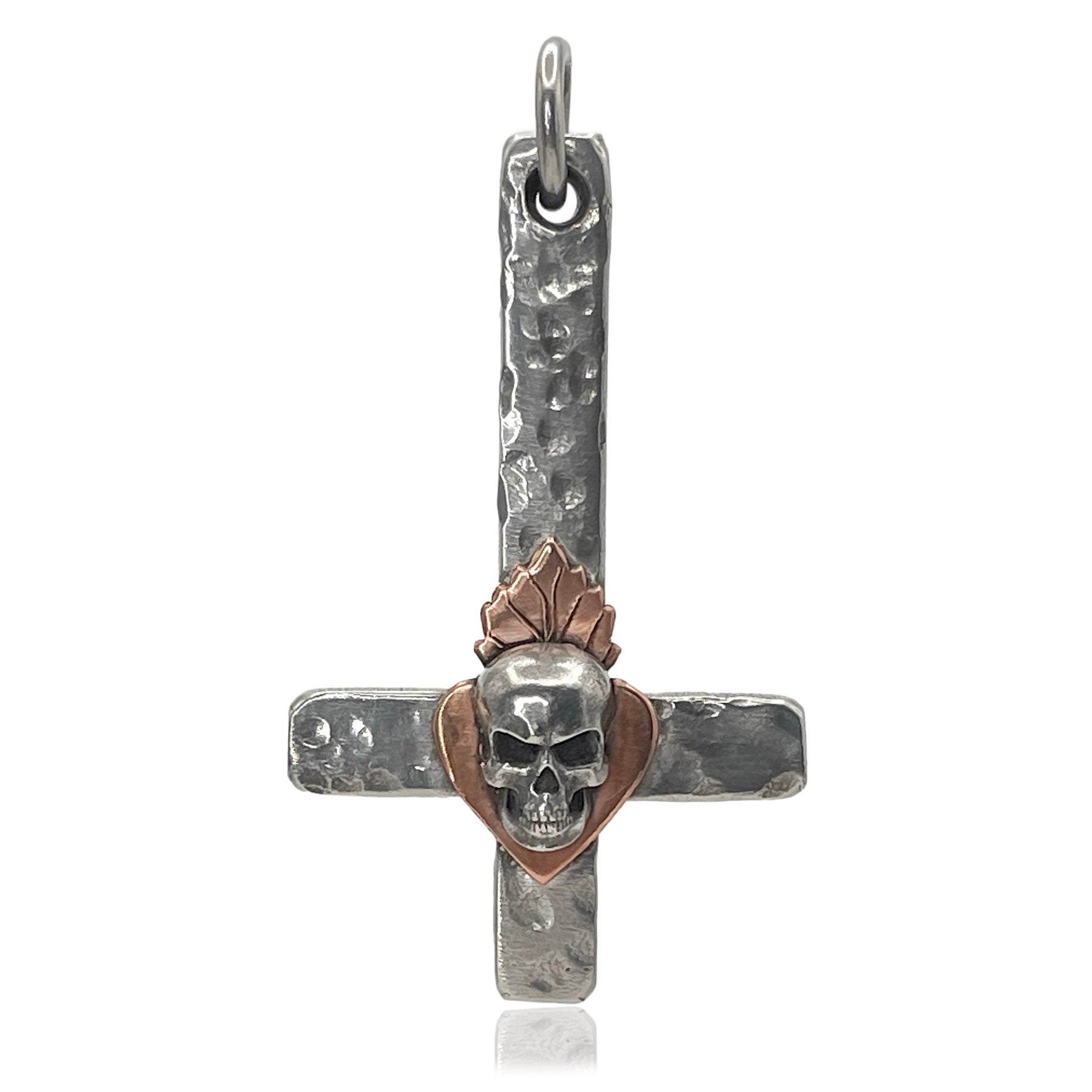 Inverted Skull Cross Pendant by Rock my Wings