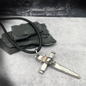 Nail Cross Skull Pendant by Rock My Wings