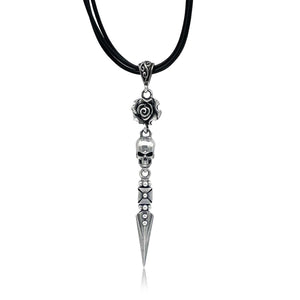 Midnight Rose and Skull Necklace