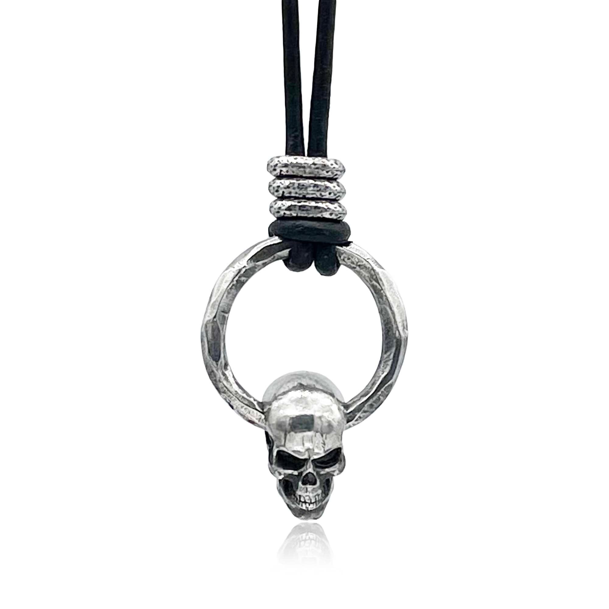 Draven Spinning Skull & Ring Pendant - Skull Jewelry