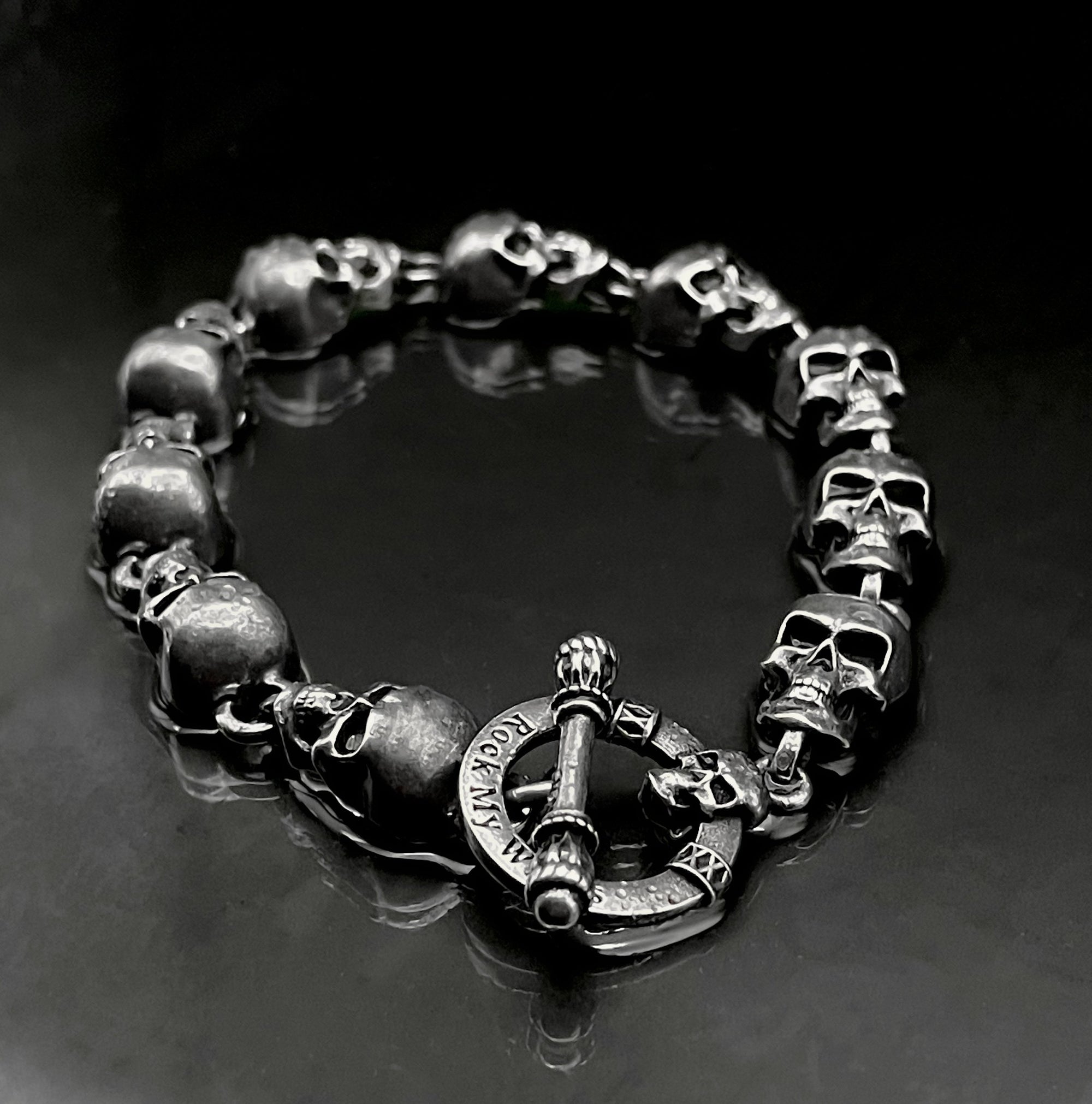 women's skull link bracelet by rock my wings
