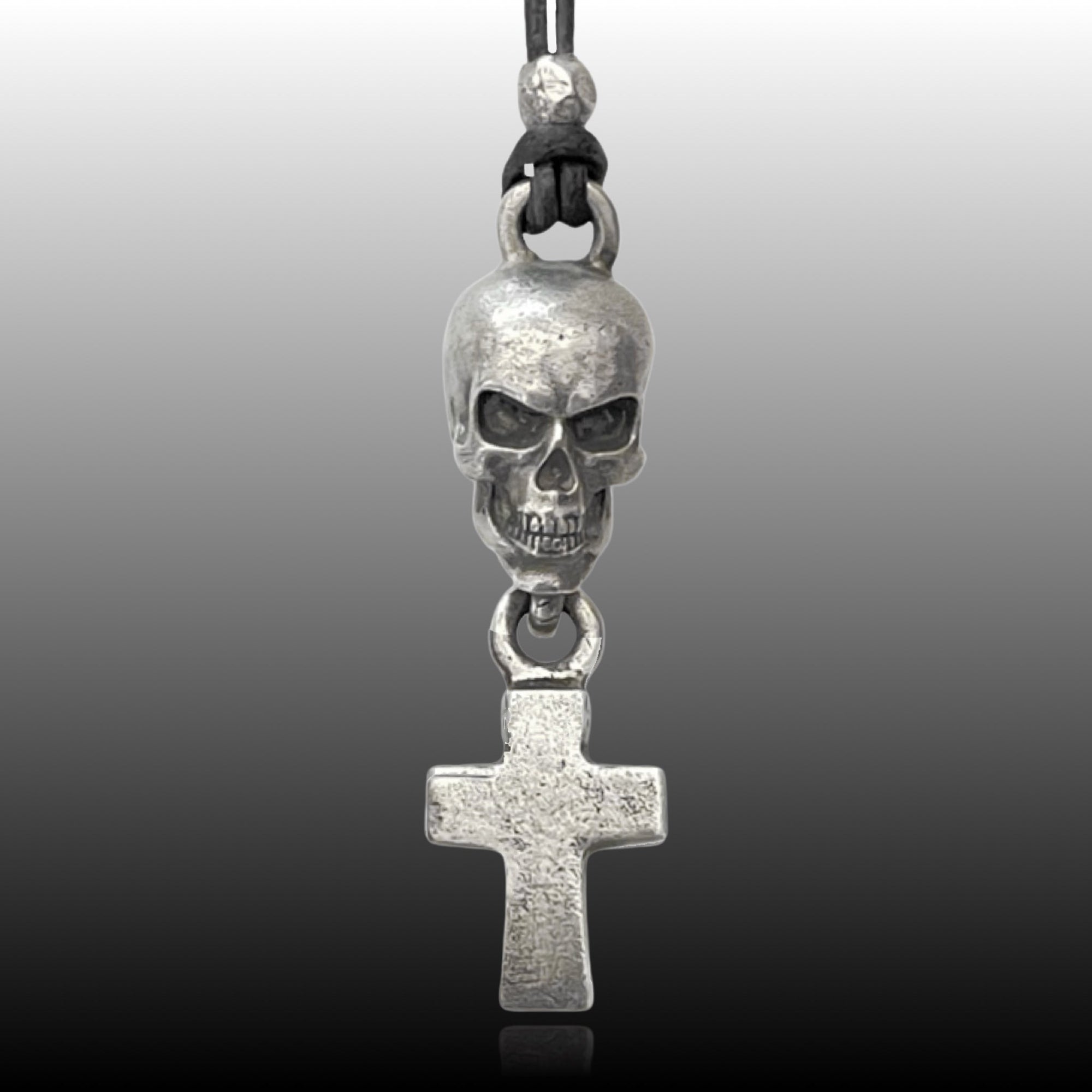 Fierce Skull and Cross Leather Necklace