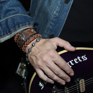 men's skull link bracelet chain style