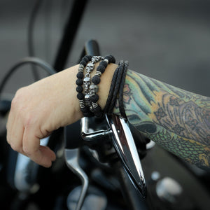 men's skull link bracelet by rock my wings